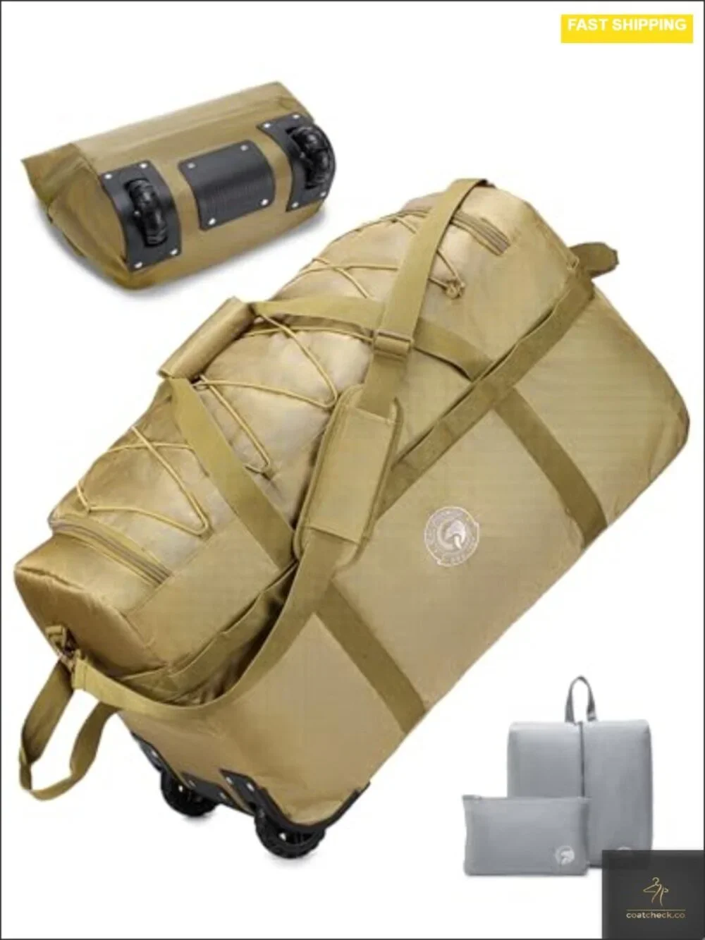 100L Rolling Foldable Duffle Bag, Heavy Duty Oxford Travel Duffel with Wheels,